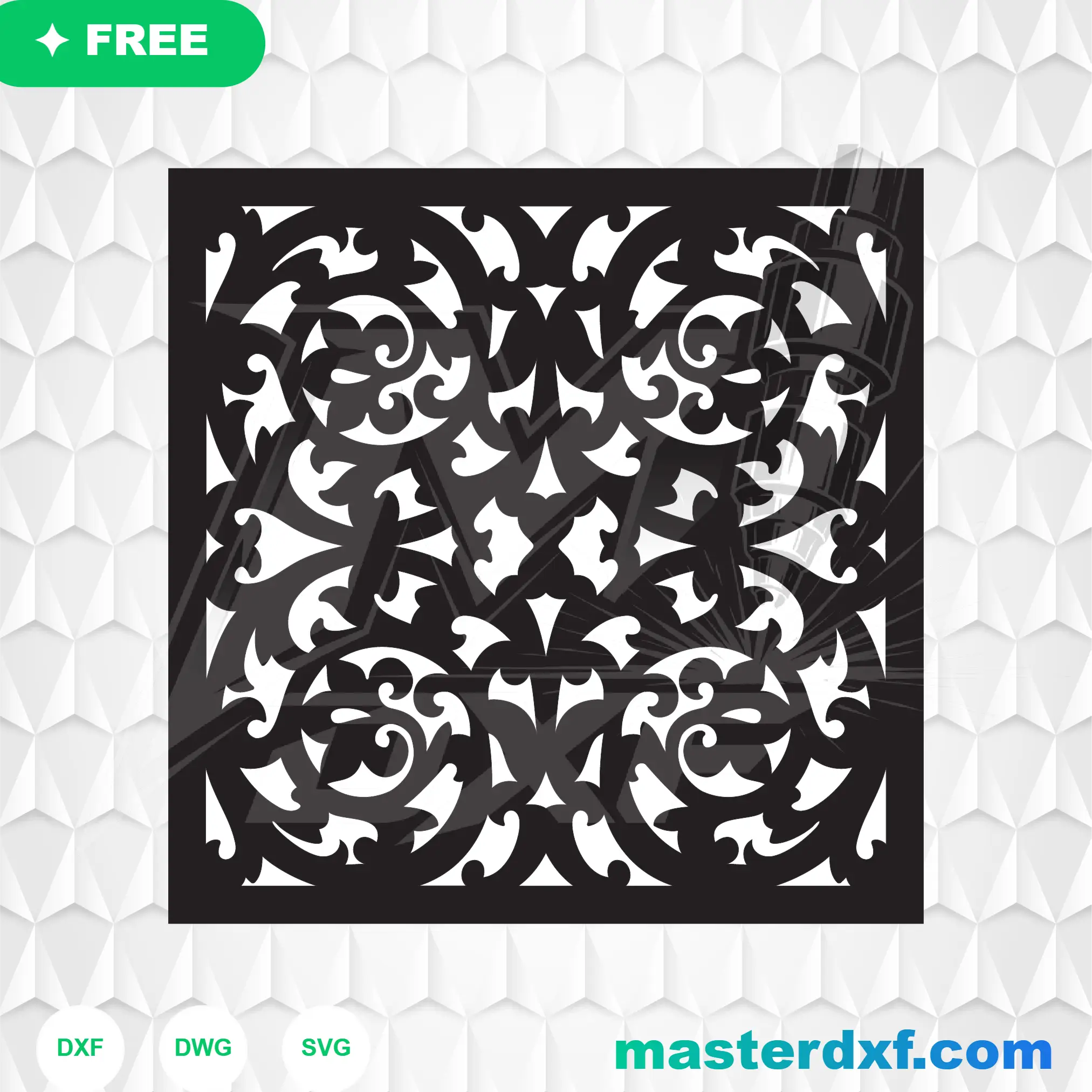 Modern Geometric Window Pattern for CNC Cutting DXF File